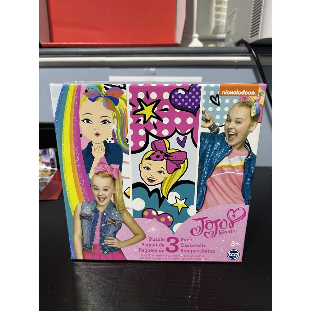 Nickelodeon JoJo Siwa 3 Pack 24/48/100 Piece Cardboard Puzzle 19253MSDG